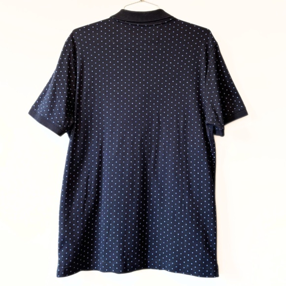 Banana Republic Luxury Touch Polo Navy Print Standard Fit Size M - Picture 6 of 7